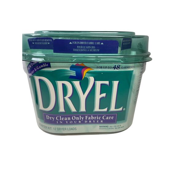 Large VTG Dryel Dry Cleaning Kit Starter Kit 4 Dryer Loads Up To 48 Garments - Picture 1 of 3